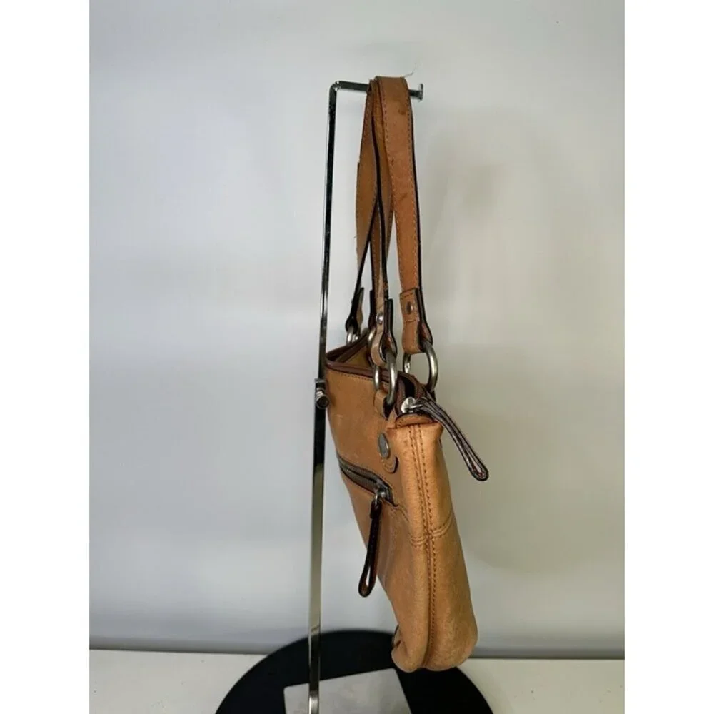 Fossil Long Live Vintage Butterscotch Brown Leather Shoulder Purse - Picture 2 of 12